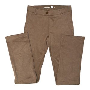 BetaBrand Straight Leg Classic Dress Pant Yoga Pant in Twill Khaki Small